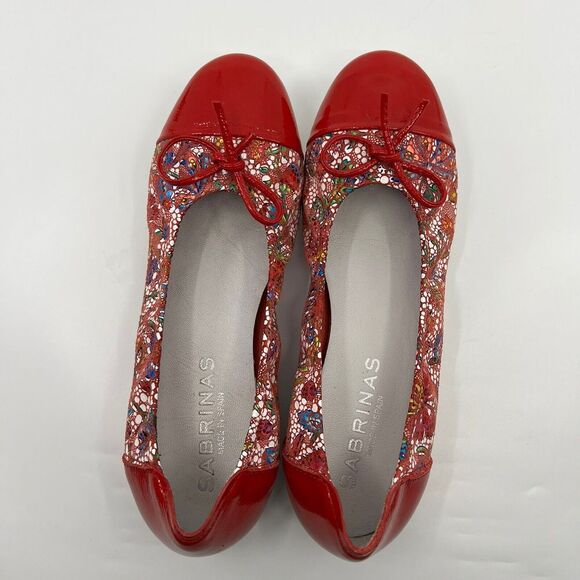 Sabrinas Ballet Flats Red Patent‎ Leather Cap Toe Spain Butterfly Bow 36 5.5-6 - Picture 13 of 13